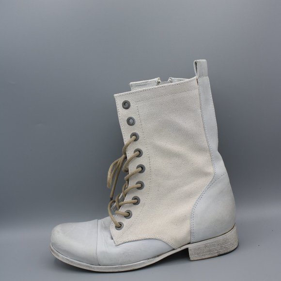 Diesel White Leather Boots Women Size 6/7 - Picture 5 of 11